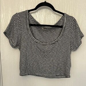 Striped Black and White Women's Top